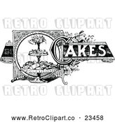Vector Clip Art of a Retro Cakes Recipe Label by Prawny Vintage