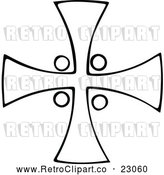 Vector Clip Art of a Retro Celtic Cross Outline by Prawny Vintage