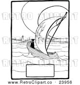 Vector Clip Art of a Retro Graduate Sailing by Prawny Vintage