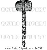 Vector Clip Art of a Retro Indian Stone Axe by Prawny Vintage