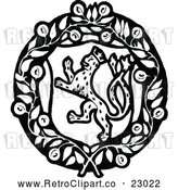 Vector Clip Art of a Retro Leopard Coat of Arms by Prawny Vintage