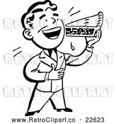 Vector Clip Art of a Retro Man Eating a Slice of Pie by BestVector
