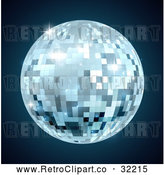 Vector Clip Art of a Retro Mirror Disco Ball by AtStockIllustration