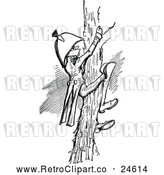 Vector Clip Art of a Retro Naval Officer Climbing a Tree by Prawny Vintage
