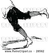 Vector Clip Art of a Retro Person's Legs Leaping Forward or Falling by Prawny Vintage