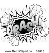 Vector Clip Art of a Retro Pop Comic Crash Effect in Black and White by AtStockIllustration
