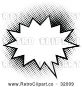 Vector Clip Art of a Retro Pop Comic Speech Balloon Burst Outlined in Black by AtStockIllustration