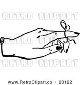 Vector Clip Art of a Retro Reminder Ribbon on a Finger by Prawny Vintage