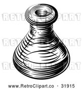 Vector Clip Art of a Retro Scientific Beaker or Flask in Black Lineart by AtStockIllustration