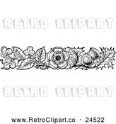 Vector Clip Art of a Retro Thistle Flower Border by Prawny Vintage
