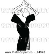 Vector Clip Art of a Retro Woman Acting by Prawny Vintage