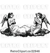 Vector Clip Art of Angels Praying on a Cloud by Prawny Vintage