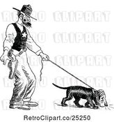 Vector Clip Art of Angry Sheriff and Blood Hound off Track by Prawny Vintage