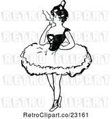 Vector Clip Art of Ballerina Smoking a Cigarette by Prawny Vintage