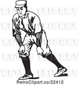 Vector Clip Art of Baseball Player Ready to Run by BestVector