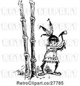 Vector Clip Art of Boy Chopping down Wood by Prawny Vintage