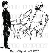 Vector Clip Art of Boy Standing Tall and Talking to a Sitting Guy by Prawny Vintage