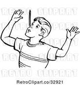 Vector Clip Art of Boy Throwing up His Arms in by Picsburg
