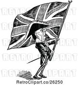 Vector Clip Art of Britsh Patriot with a Flag by Prawny Vintage