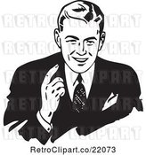Vector Clip Art of Business Man Gesturing and Talking by BestVector