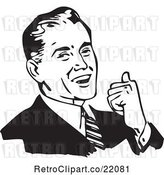 Vector Clip Art of Business Man Smiling, Leaning Back and Gesturing with His Thumb by BestVector