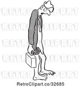 Vector Clip Art of Cartoon Embarassed Business Man in His Boxers by Picsburg