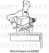 Vector Clip Art of Cartoon Photographer and Camera by Picsburg
