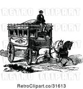 Vector Clip Art of Coachman and Horse Drawn Omnibus Wagon by Prawny Vintage