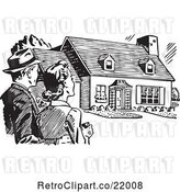 Vector Clip Art of Couple Gazing at a House by BestVector