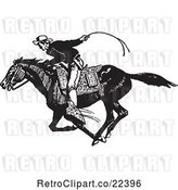 Vector Clip Art of Cowboy on a Fast Horse by BestVector
