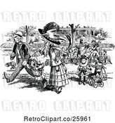 Vector Clip Art of Crowd Around a Perfoming Bear by Prawny Vintage