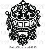 Vector Clip Art of Crown and Flowers by Prawny Vintage