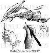 Vector Clip Art of Digital Collage of Drawing Hands by BestVector