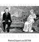 Vector Clip Art of Distant Couple by Prawny Vintage