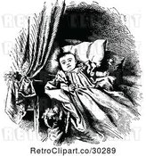 Vector Clip Art of Dog by a Baby with a Rattle by Prawny Vintage
