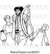 Vector Clip Art of Father with KChildren by Prawny Vintage