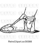 Vector Clip Art of Foot and Sandal by Prawny Vintage