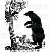 Vector Clip Art of Fox Vulture and a Standing Bear by Prawny Vintage