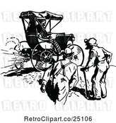 Vector Clip Art of Gas Buggy and Men by Prawny Vintage