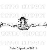 Vector Clip Art of Girl Holding a Ribbon by Prawny Vintage