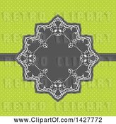 Vector Clip Art of Gray and White Frame over Green Polka Dots by KJ Pargeter