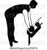 Vector Clip Art of Guy Bowling 3 by Prawny Vintage
