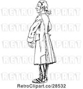 Vector Clip Art of Guy in a Coat by Prawny Vintage