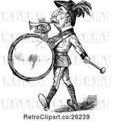 Vector Clip Art of Guy Playing a Drum and Horn by Prawny Vintage