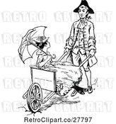 Vector Clip Art of Guy Pushing a Lady in a Rickshaw by Prawny Vintage