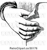 Vector Clip Art of Hand Holding Paper by Prawny Vintage