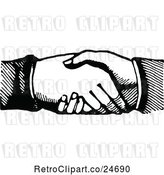 Vector Clip Art of Hand Shake by Prawny Vintage