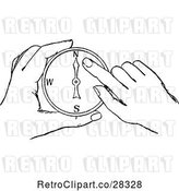 Vector Clip Art of Hands Holding a Compass by Prawny Vintage