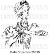 Vector Clip Art of Hostess Offering Cookies by Prawny Vintage