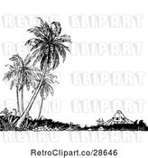 Vector Clip Art of House and Palm Trees by Prawny Vintage